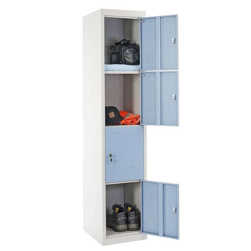 Caisson à tiroirs casier serrures en métal 180x38x45cm bleu 04_0001648