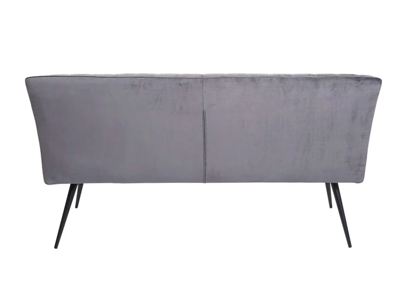 Ensemble de salle à manger 2x chaises de salle à manger et 1x banc 3 places en velours gris foncé et métal 04_0006751