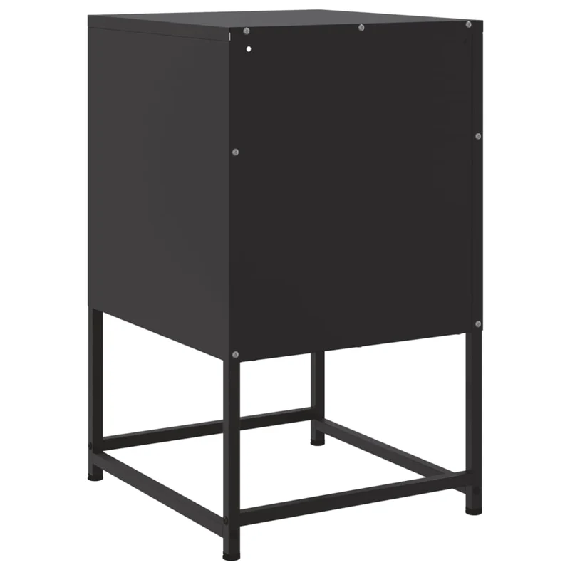 Lot de 2 tables de chevet avec tiroir et compartiment ouvert 36 x 39 x 60,5 cm acier noir DEC035486