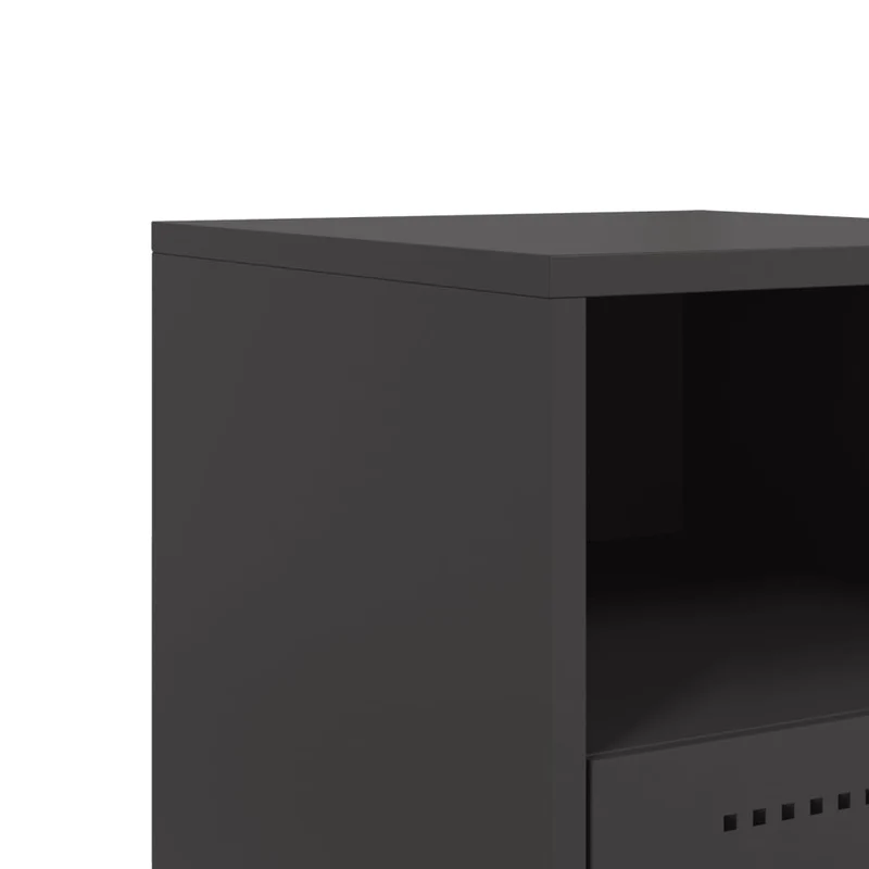 Lot de 2 tables de chevet avec tiroir et compartiment ouvert 36 x 39 x 60,5 cm acier noir DEC035486