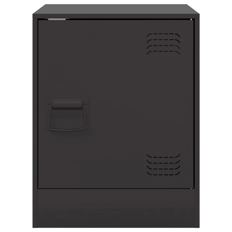 Lot de 2 tables de chevet avec compartiment avec porte 34,5 x 39 x 44 cm acier noir DEC035463