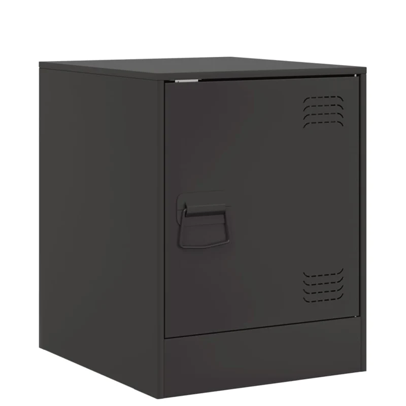 Lot de 2 tables de chevet avec compartiment avec porte 34,5 x 39 x 44 cm acier noir DEC035463