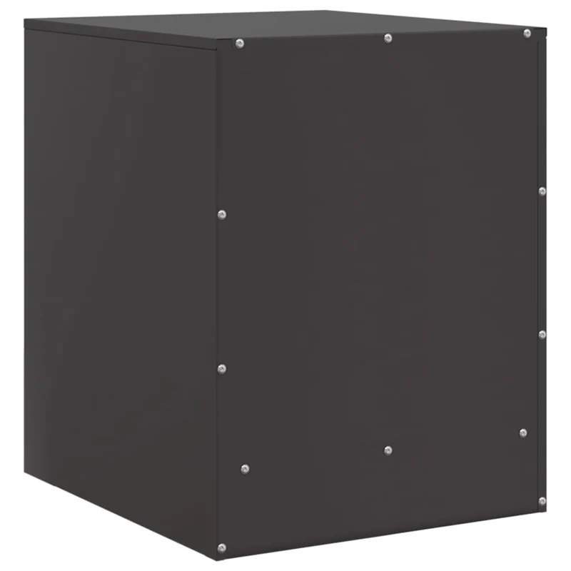Lot de 2 tables de chevet avec compartiment avec porte 34,5 x 39 x 44 cm acier noir DEC035463