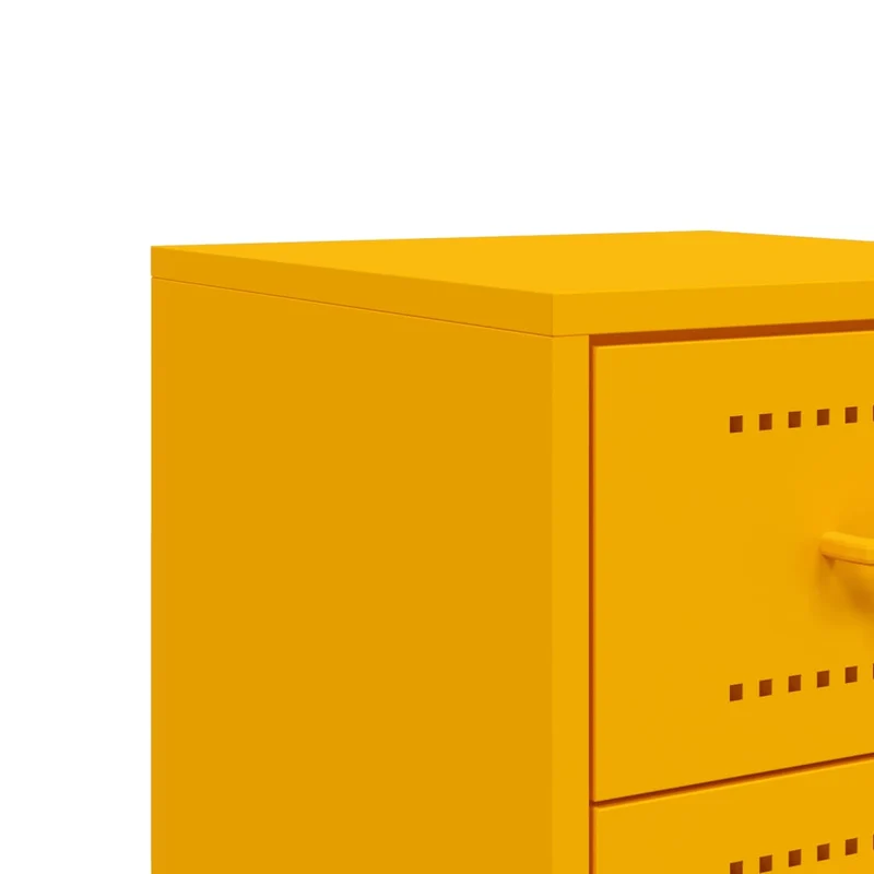 Lot de 2 tables de chevet avec deux tiroirs 36 x 39 x 60,5 cm acier jaune moutarde DEC035432