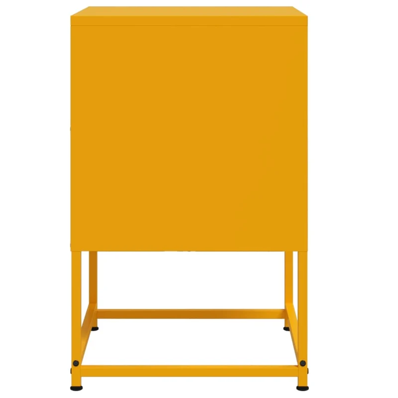 Lot de 2 tables de chevet avec compartiment avec porte 36 x 39 x 60,5 cm acier jaune DEC035431