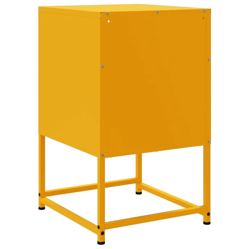 Lot de 2 tables de chevet avec tiroir et compartiment ouvert 36 x 39 x 60,5 cm acier jaune DEC035430