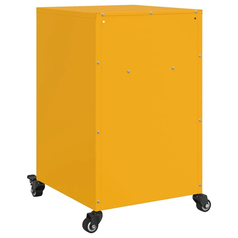Lot de 2 tables de chevet avec compartiment ouvert et avec porte 36 x 39 x 59 cm acier jaune moutarde DEC035429