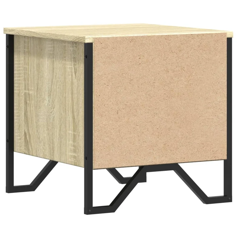 Lot de 2 tables de chevet avec deux tiroirs 40 x 41 x 40 cm bois ingénierie couleur chêne et métal DEC035280