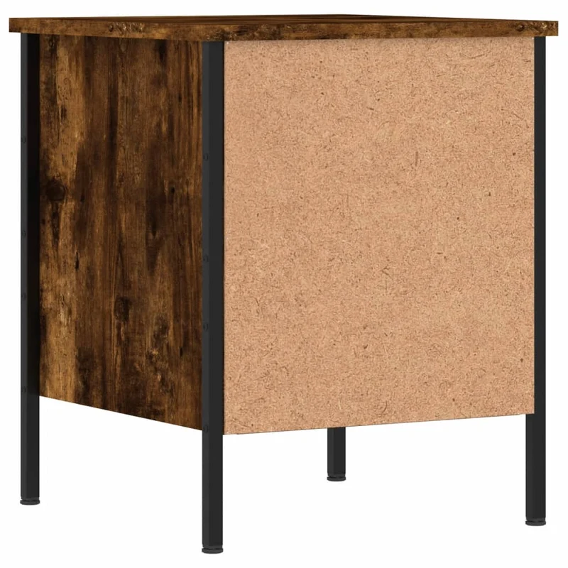Lot de 2 tables de chevet avec deux tiroirs 40 x 42 x 50 cm bois ingénierie marron et fer DEC035131
