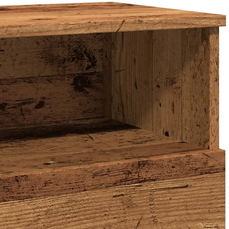 Table de chevet avec deux tiroirs et un compartiment ouvert 50 x 32 x 60 cm bois d'ingénierie marron DEC034717