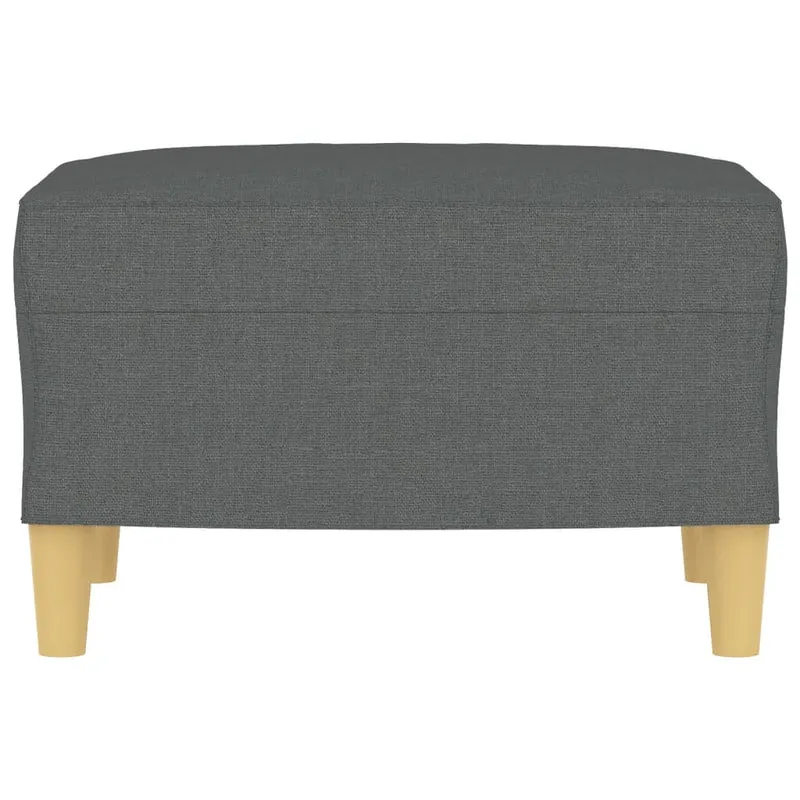 Repose-pieds tabouret bout de canapé 60 x 50 x 41 cm tissu gris DEC030302
