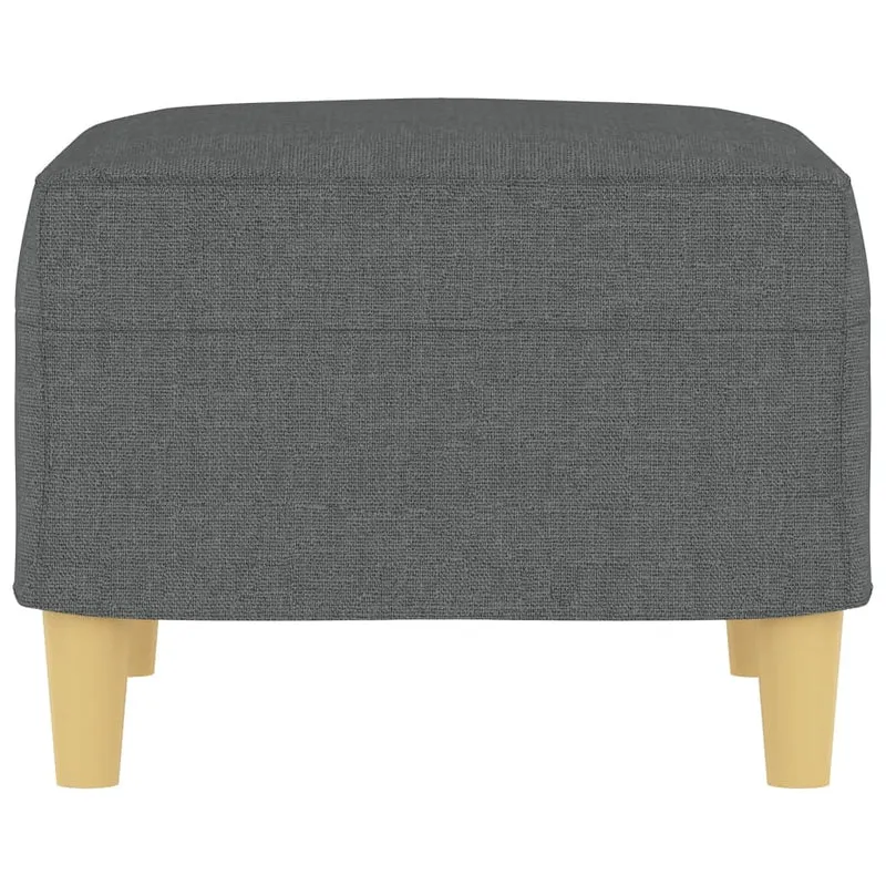 Repose-pieds tabouret bout de canapé 60 x 50 x 41 cm tissu gris DEC030302