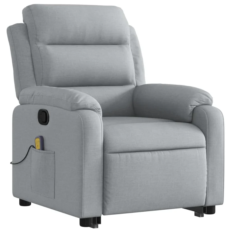 Fauteuil de relaxation TV fonction massage inclinable levage électrique en tissu gris DEC026928