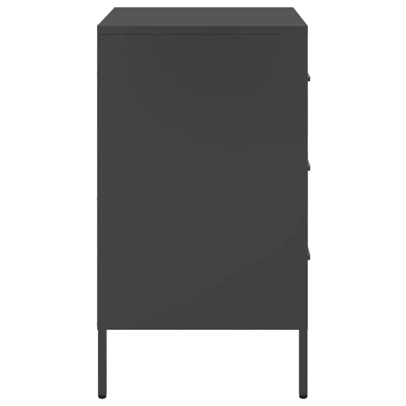 Lot de 2 tables de chevet avec 3 tiroirs 36 x 39 x 68 cm acier noir DEC035489