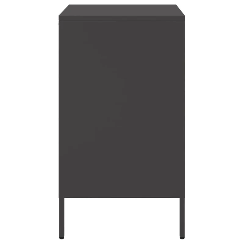 Lot de 2 tables de chevet avec compartiment avec porte 36 x 39 x 68 cm acier noir DEC035488