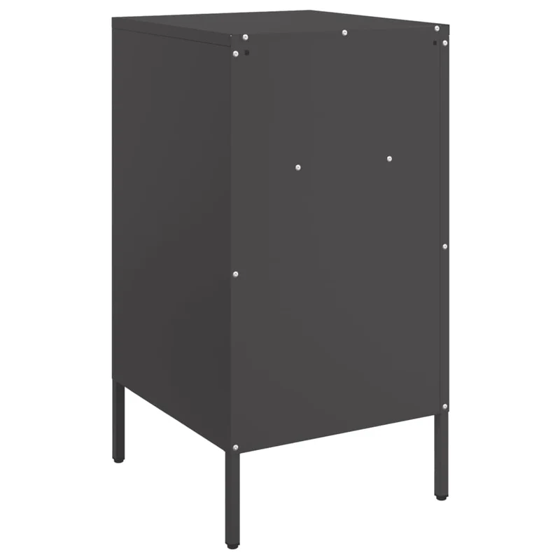 Lot de 2 tables de chevet avec compartiment avec porte 36 x 39 x 68 cm acier noir DEC035488
