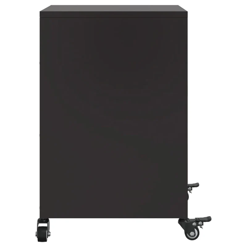 Lot de 2 tables de chevet sur roulettes avec compartiment avec porte 36 x 39 x 59 cm acier noir DEC035484