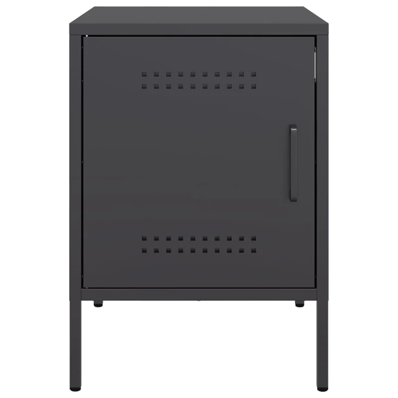 Lot de 2 tables de chevet avec compartiment avec porte 36 x 39 x 50,5 cm acier noir DEC035483