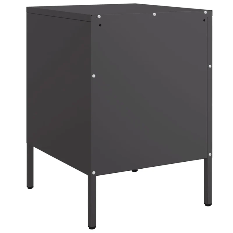 Lot de 2 tables de chevet avec compartiment avec porte 36 x 39 x 50,5 cm acier noir DEC035483