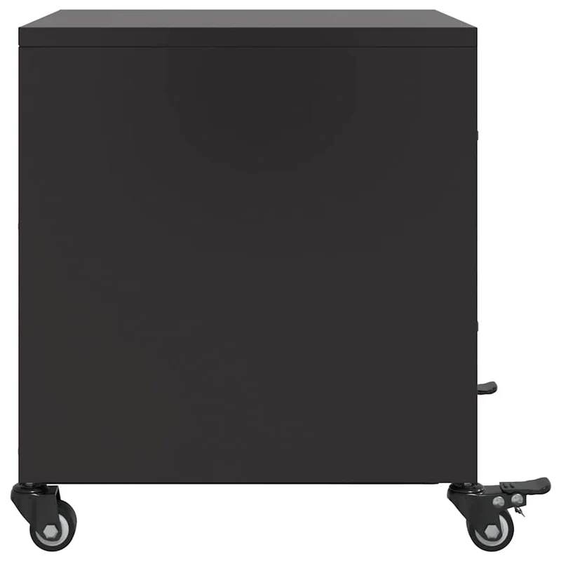 Lot de 2 tables de chevet sur roulettes avec deux tiroirs 36 x 39 x 43,5 cm acier noir DEC035480