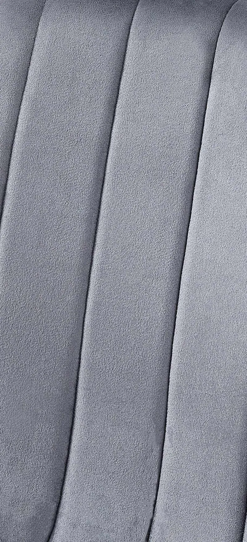 Chaise de salle à manger x1 coutures décoratives verticales assise en tissu velours gris foncé pieds en métal noir 10_0002206