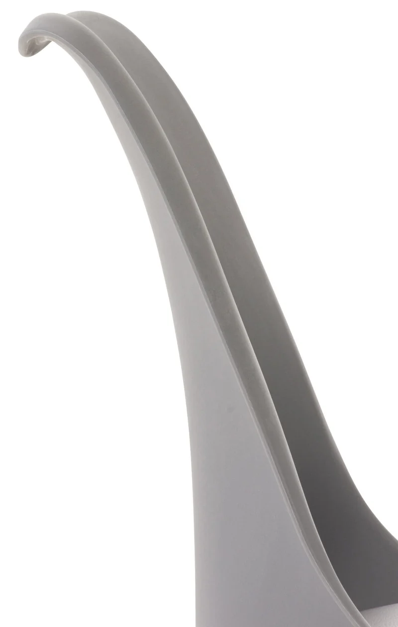 Chaise de salle à manger x1 design scandinave en plastique et PVC gris et pieds en bois clair 10_0002272