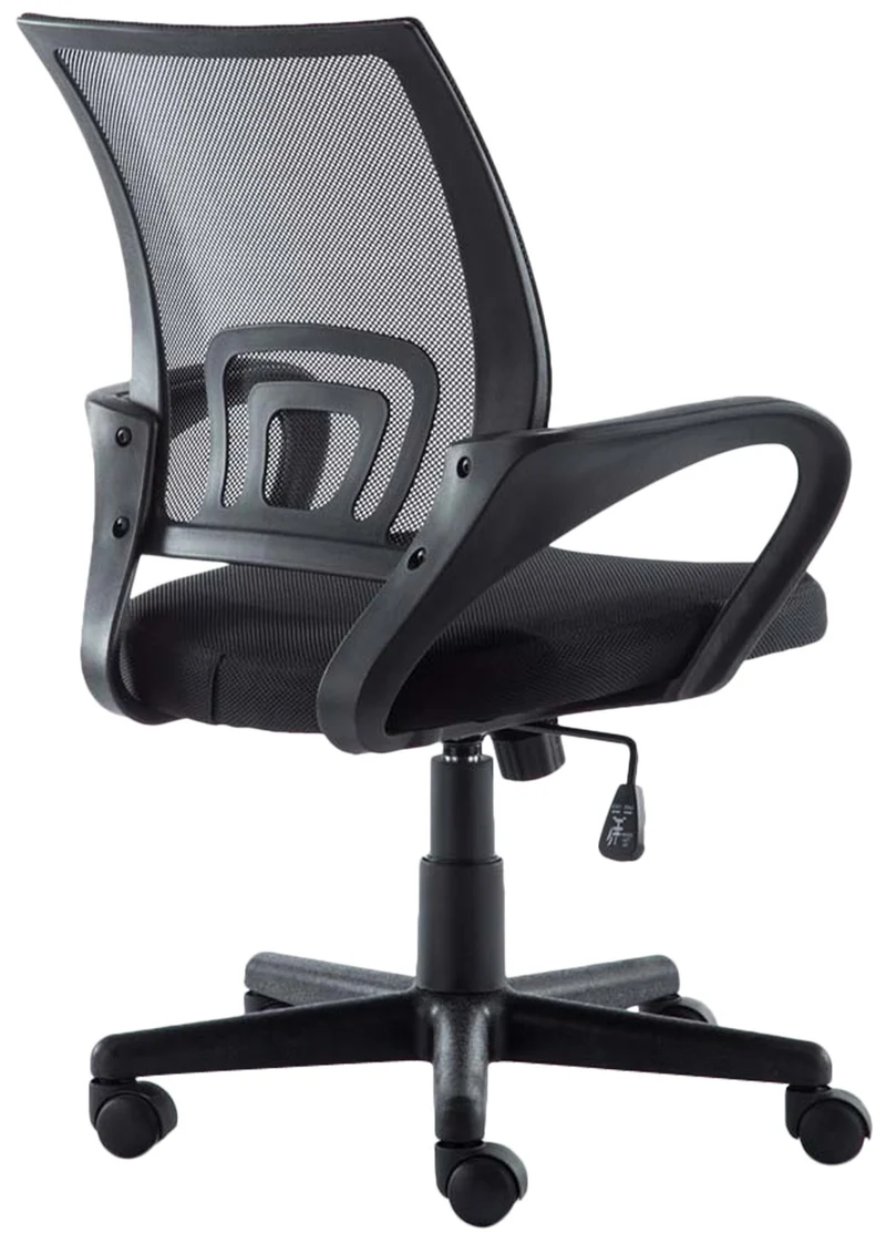 Fauteuil de bureau sur roulettes hauteur réglable en maille de filet de nylon noir 10_0002497