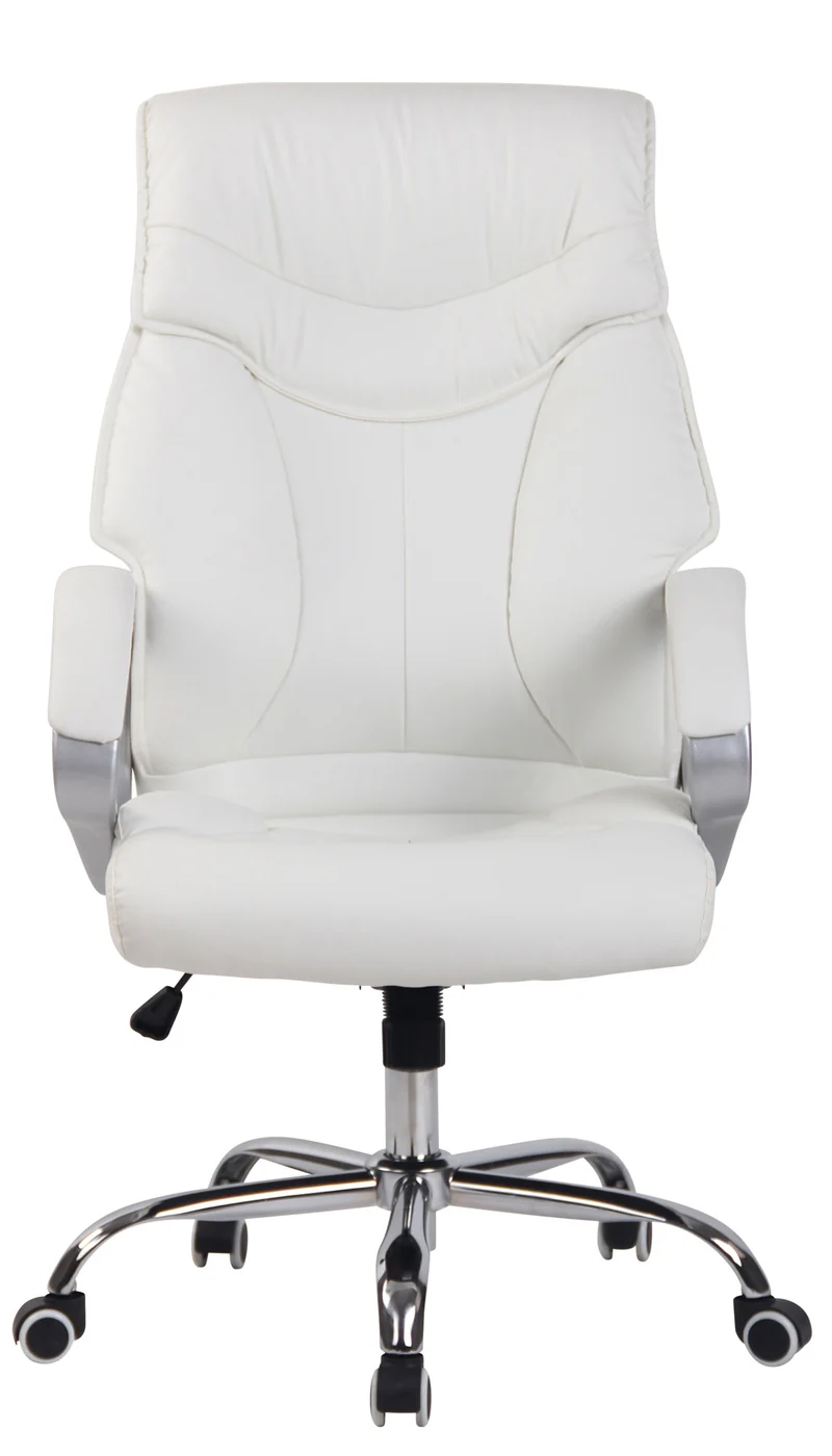 Fauteuil de bureau rembourrage généreux mécanisme d'inclinaison en PVC blanc 10_0002677