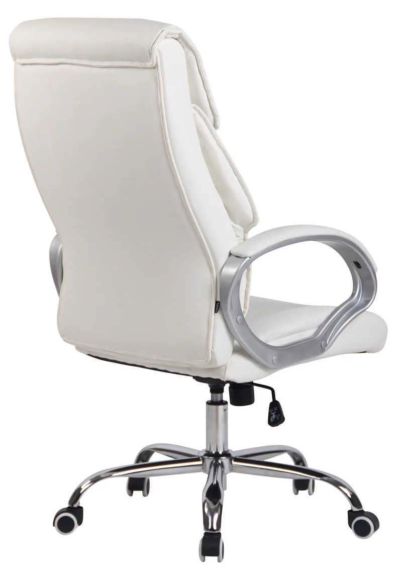 Fauteuil de bureau rembourrage généreux mécanisme d'inclinaison en PVC blanc 10_0002677
