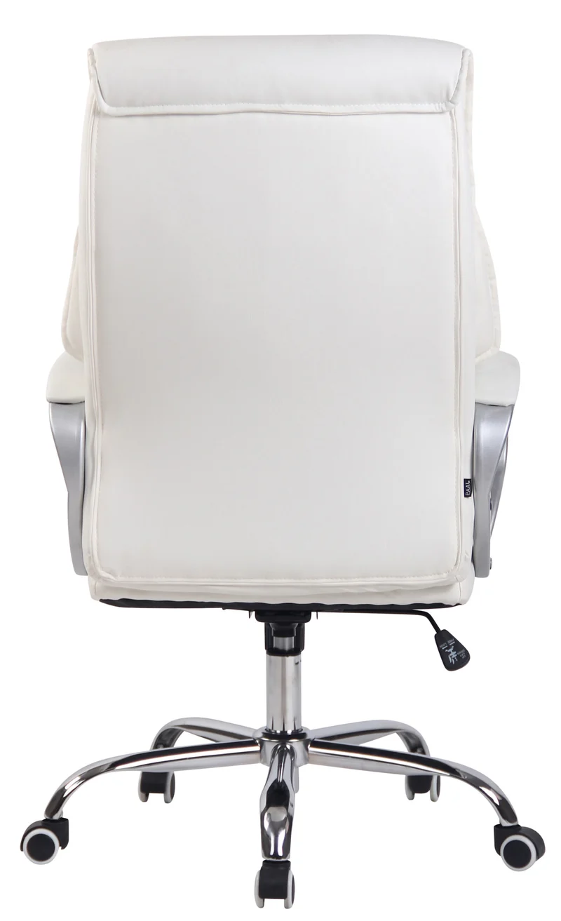 Fauteuil de bureau rembourrage généreux mécanisme d'inclinaison en PVC blanc 10_0002677