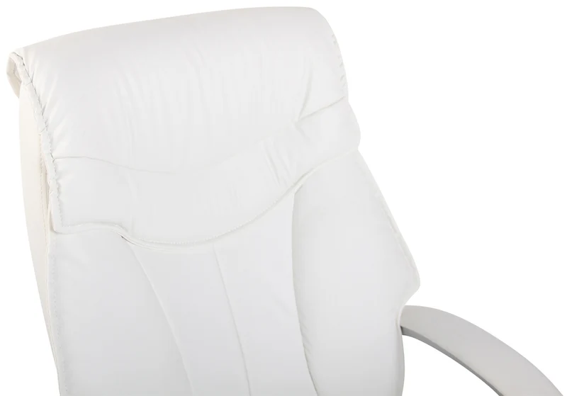 Fauteuil de bureau rembourrage généreux mécanisme d'inclinaison en PVC blanc 10_0002677
