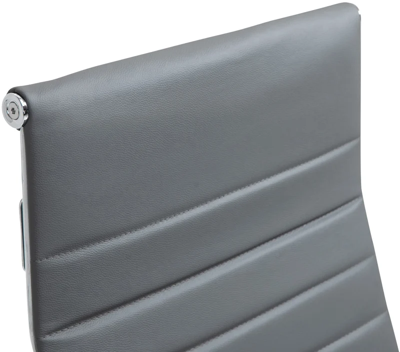 Fauteuil de bureau avec accoudoirs siège pivotant mécanisme à bascule en cuir véritable gris 10_0002520