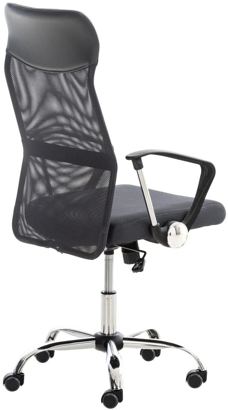 Fauteuil de bureau sur roulettes mécanisme de bascule revêtue d'une maille grise 10_0002714