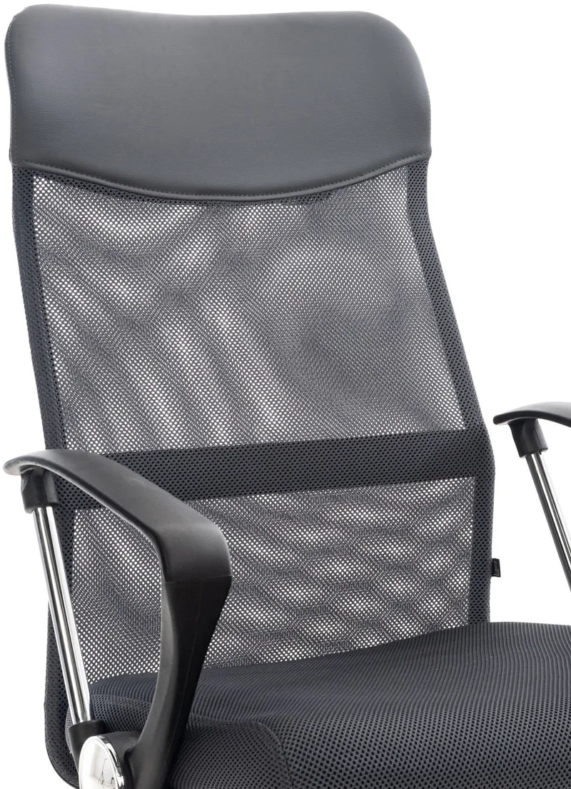 Fauteuil de bureau sur roulettes mécanisme de bascule revêtue d'une maille grise 10_0002714