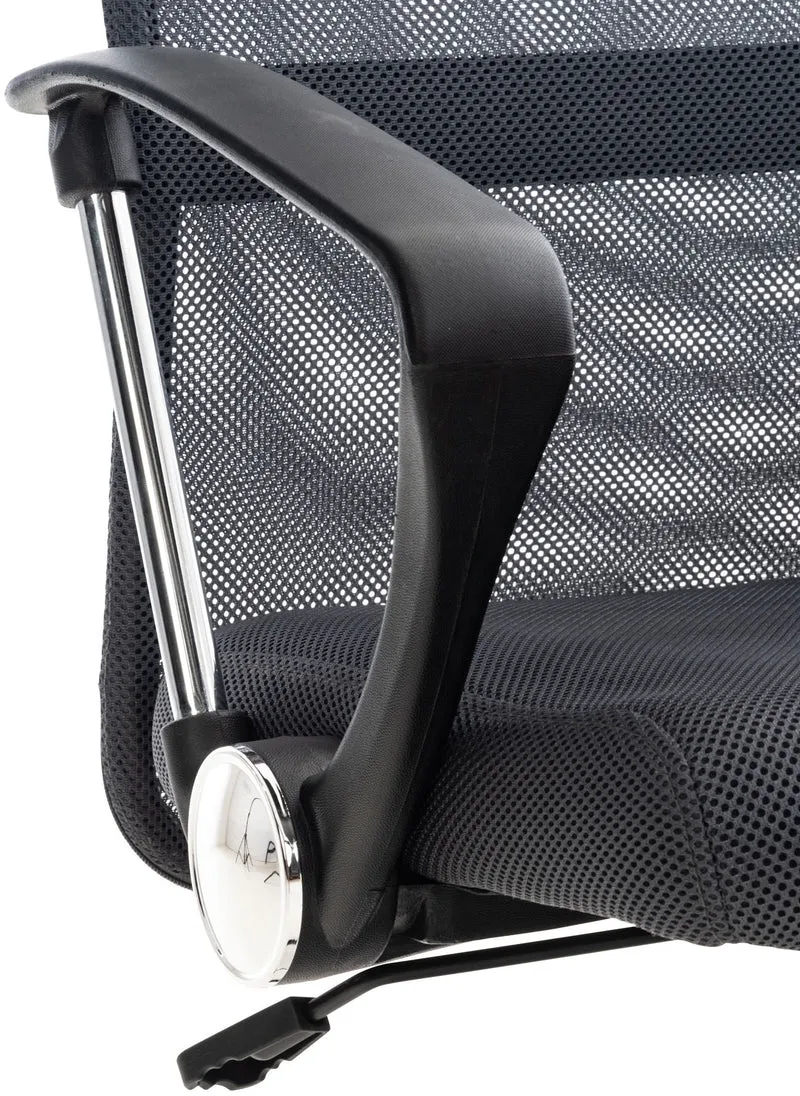Fauteuil de bureau sur roulettes mécanisme de bascule revêtue d'une maille grise 10_0002714