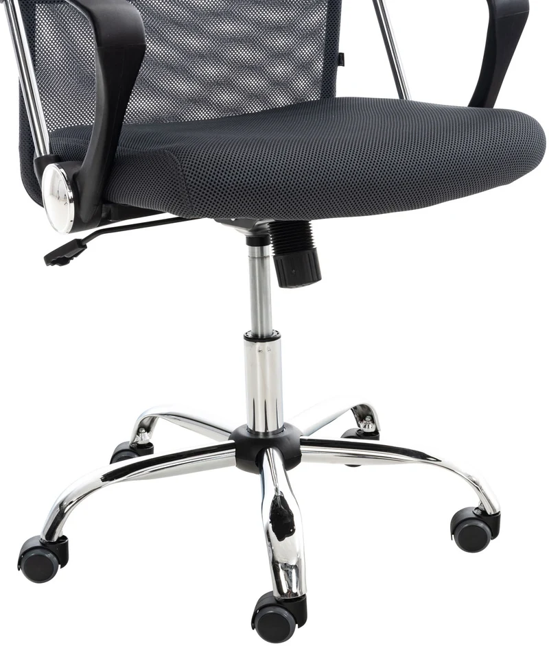 Fauteuil de bureau sur roulettes mécanisme de bascule revêtue d'une maille grise 10_0002714
