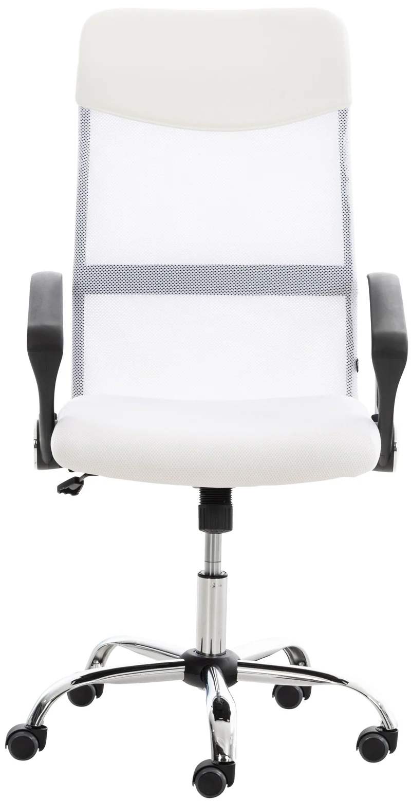 Fauteuil de bureau sur roulettes mécanisme de bascule revêtue d'une maille blanche 10_0002713