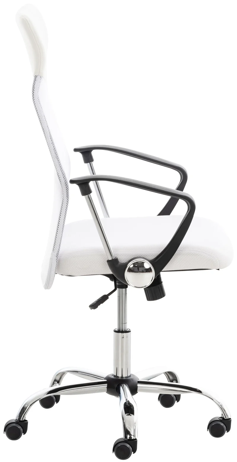 Fauteuil de bureau sur roulettes mécanisme de bascule revêtue d'une maille blanche 10_0002713