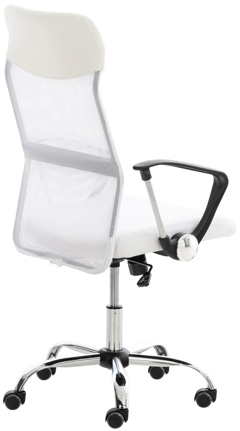 Fauteuil de bureau sur roulettes mécanisme de bascule revêtue d'une maille blanche 10_0002713