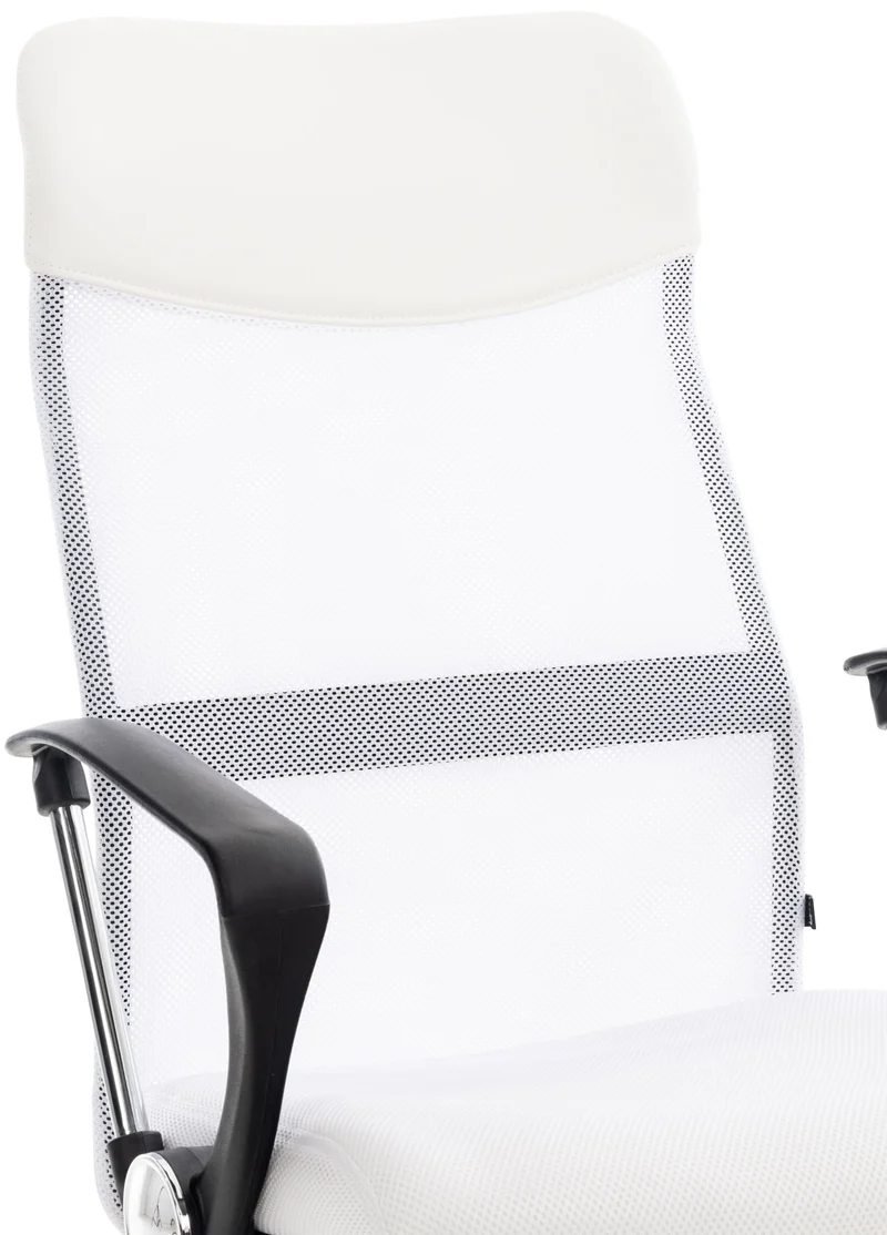Fauteuil de bureau sur roulettes mécanisme de bascule revêtue d'une maille blanche 10_0002713