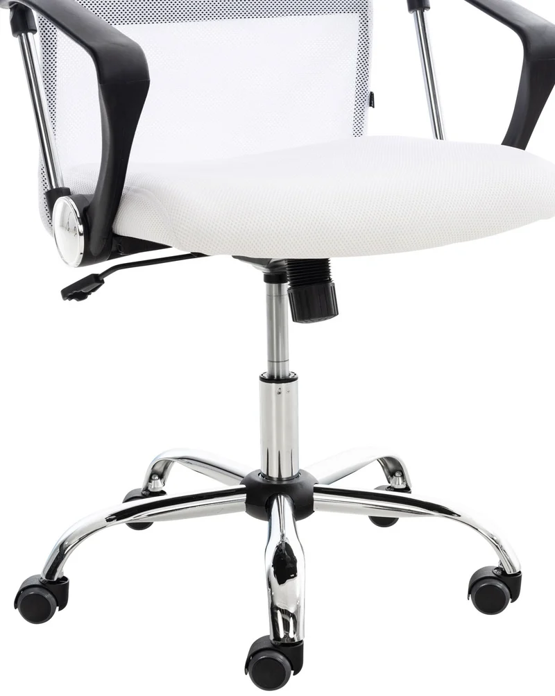 Fauteuil de bureau sur roulettes mécanisme de bascule revêtue d'une maille blanche 10_0002713