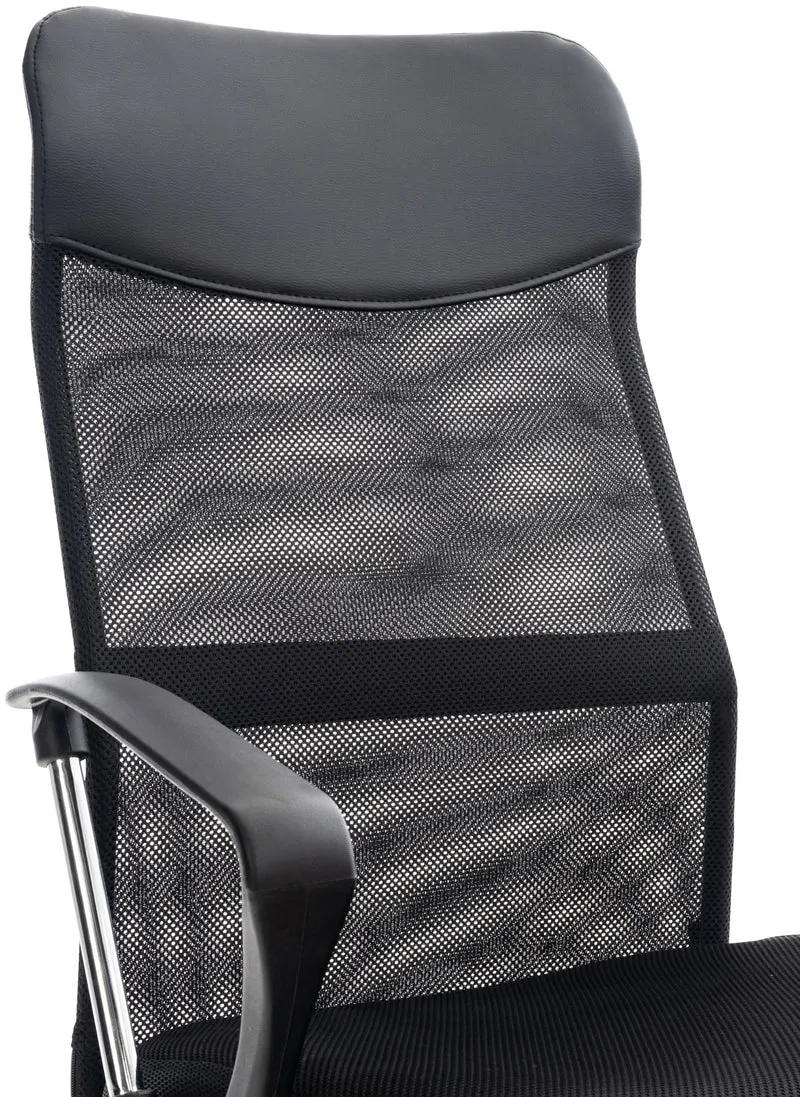 Fauteuil de bureau sur roulettes mécanisme de bascule revêtue d'une maille noir 10_0002712