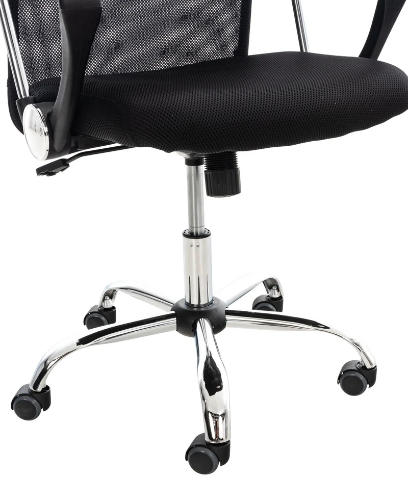 Fauteuil de bureau sur roulettes mécanisme de bascule revêtue d'une maille noir 10_0002712