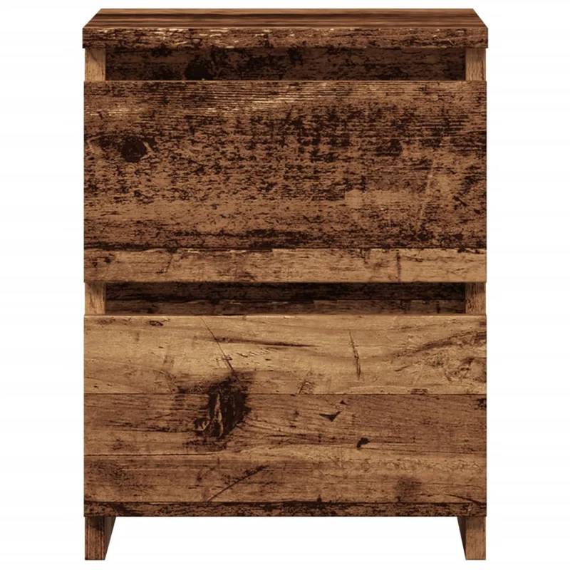 Table de chevet avec deux tiroirs 30 x 30 x 40 cm bois d'ingénierie marron DEC034714