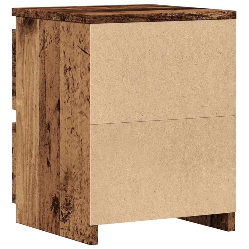 Table de chevet avec deux tiroirs 30 x 30 x 40 cm bois d'ingénierie marron DEC034714
