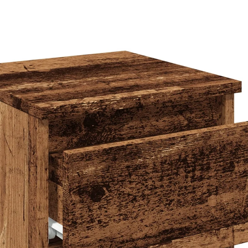 Table de chevet avec deux tiroirs 30 x 30 x 40 cm bois d'ingénierie marron DEC034714