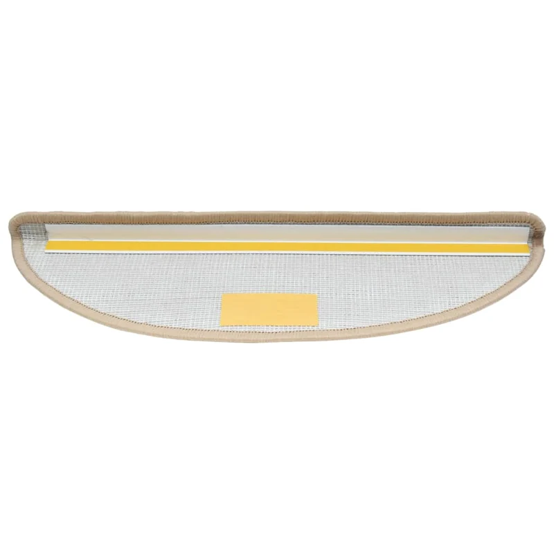 15 tapis d'escalier crème avec bandes adhésives 65 x 25 cm DEC023572