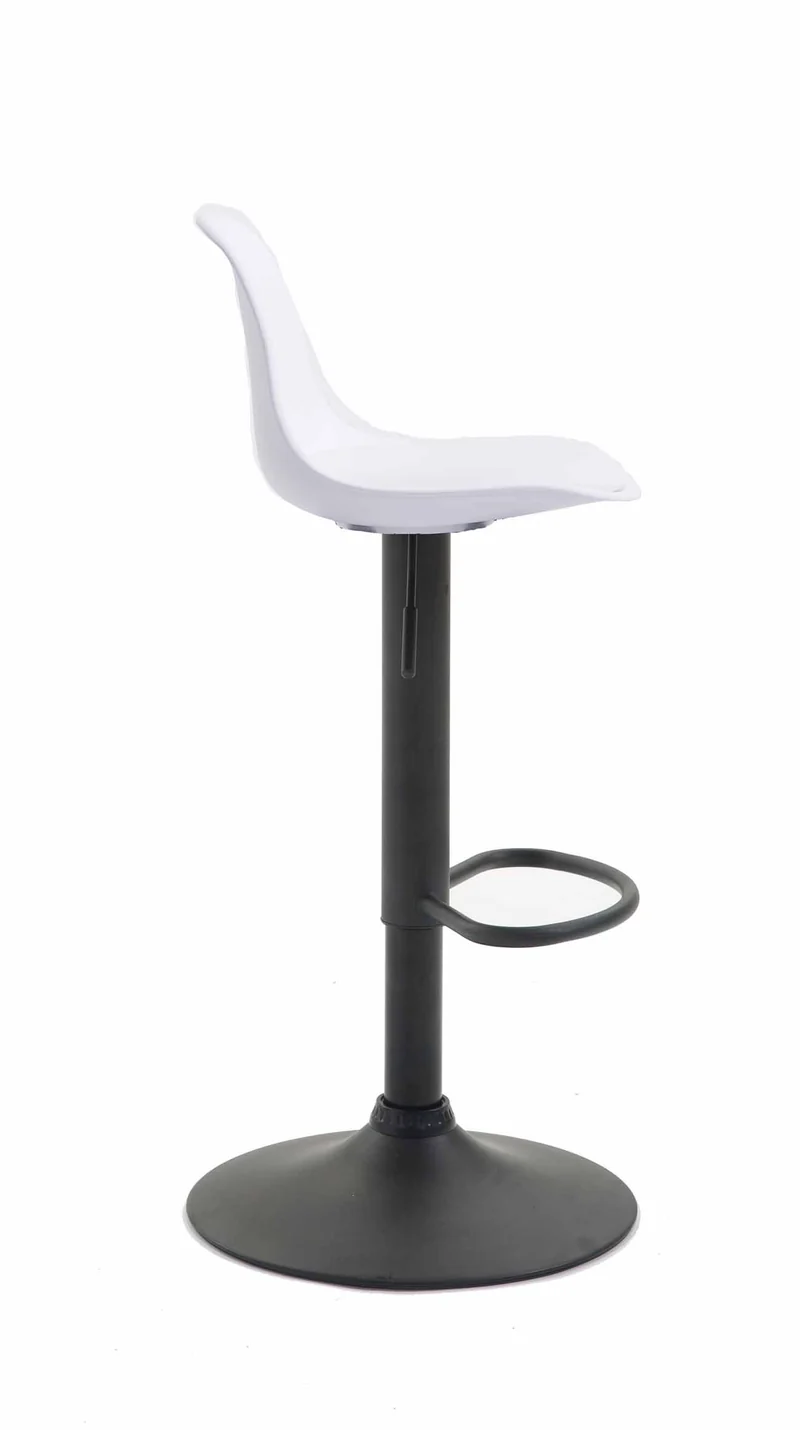 Tabouret de bar avec repose-pieds design moderne synthétique blanc 10_0000302
