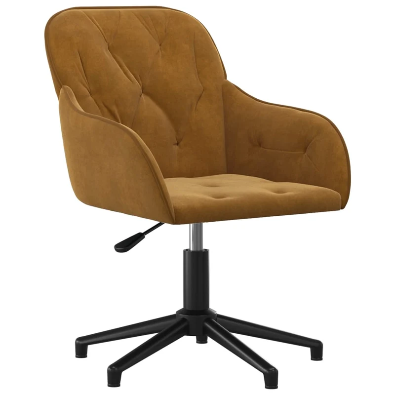 Lot de 2 chaises de salle à manger siège pivotant hauteur réglable en velours marron DEC025276