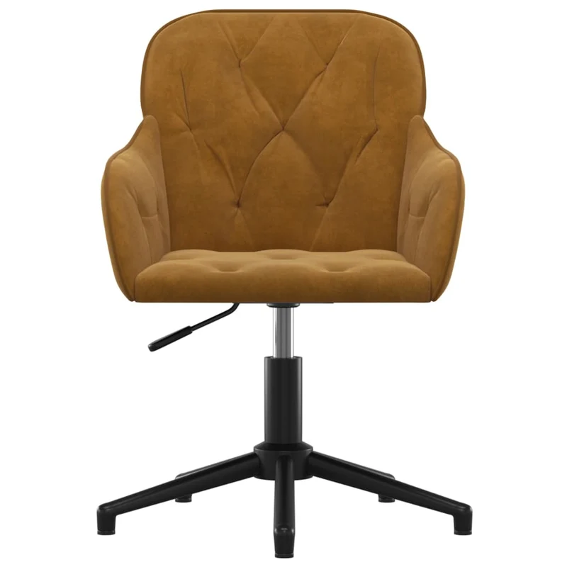 Lot de 2 chaises de salle à manger siège pivotant hauteur réglable en velours marron DEC025276